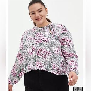 Floral bow blouse - legit worn once